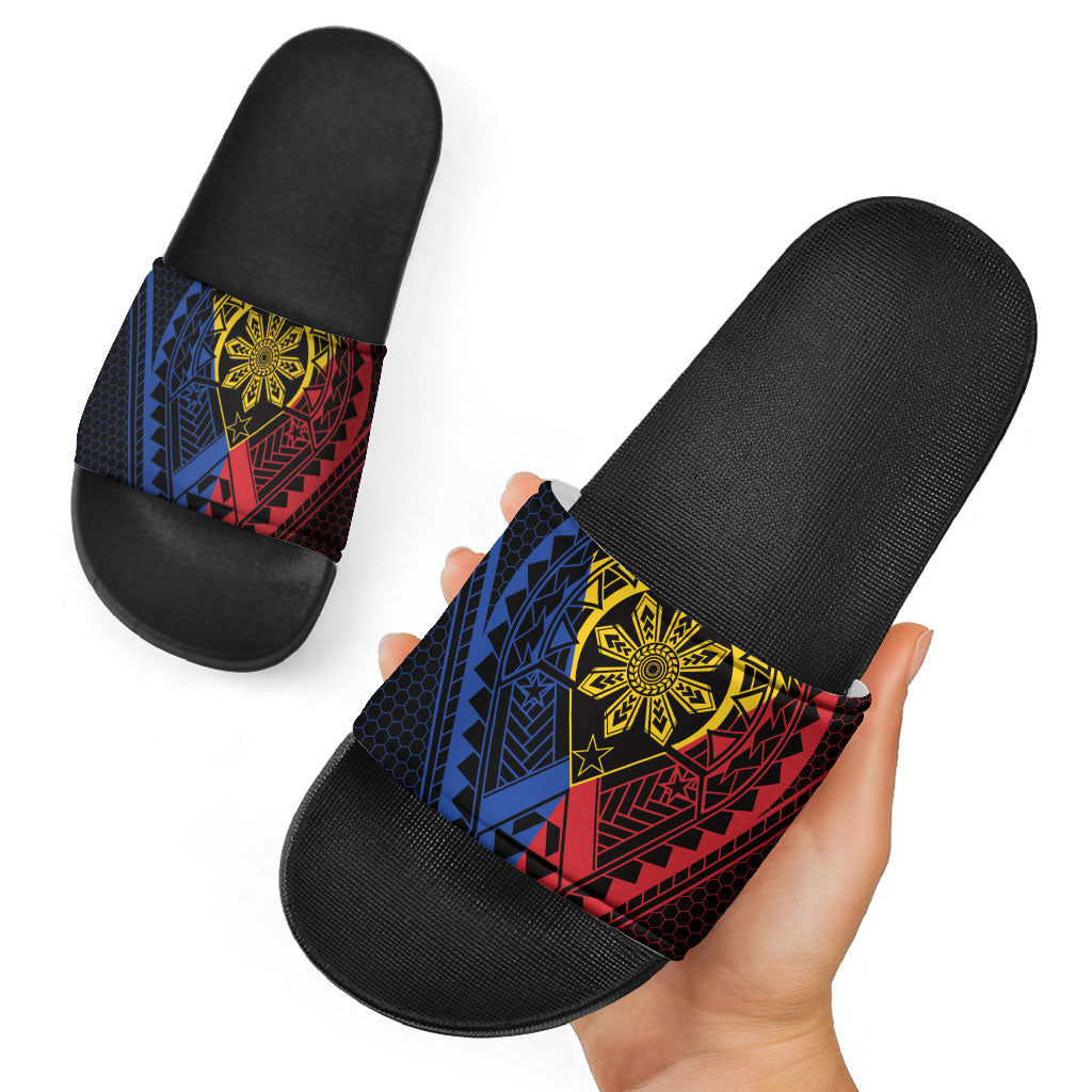 Philippines Batok Tribal Inspired Tattoo Slide Sandals LT05 - Polynesian Pride