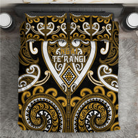 Aotearoa Ngai Te Rangi Bedding Set Maori Tribal Pattern LT05 Gold - Polynesian Pride