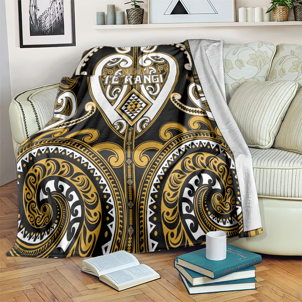 Aotearoa Ngai Te Rangi Blanket Maori Tribal Pattern LT05 Gold - Polynesian Pride