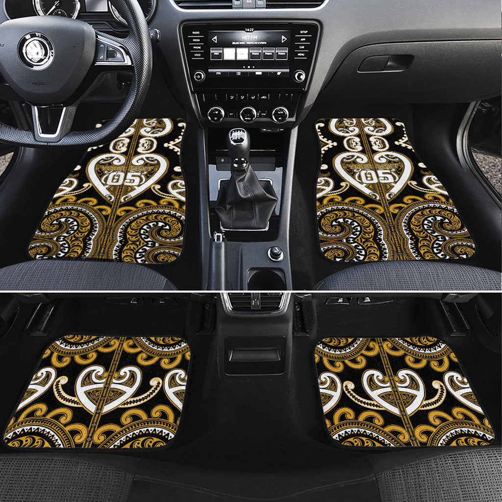 Custom Aotearoa Ngai Te Rangi Car Mats Maori Tribal Pattern LT05 Set 4pcs Gold - Polynesian Pride