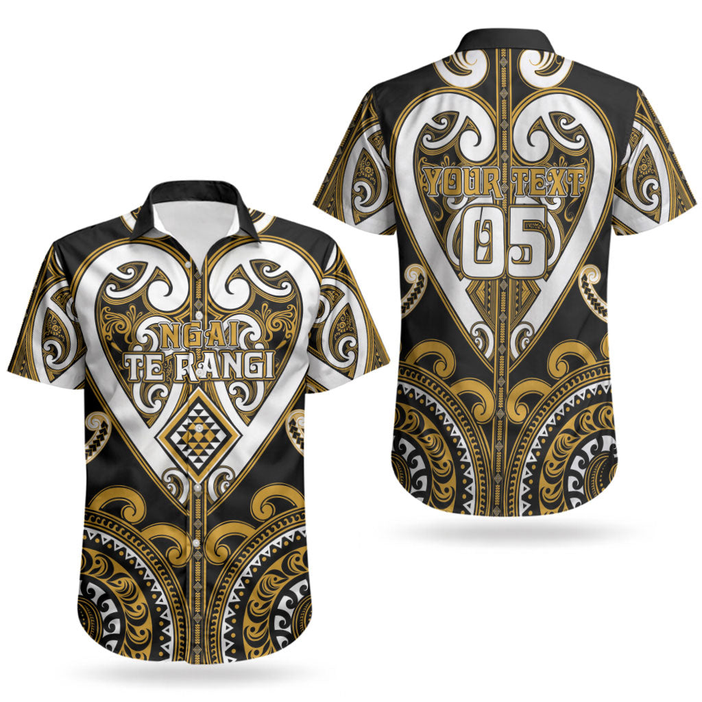 Custom Aotearoa Ngai Te Rangi Couples Matching Short Sleeve Bodycon Dress and Hawaiian Shirt Maori Tribal Pattern LT05 - Polynesian Pride
