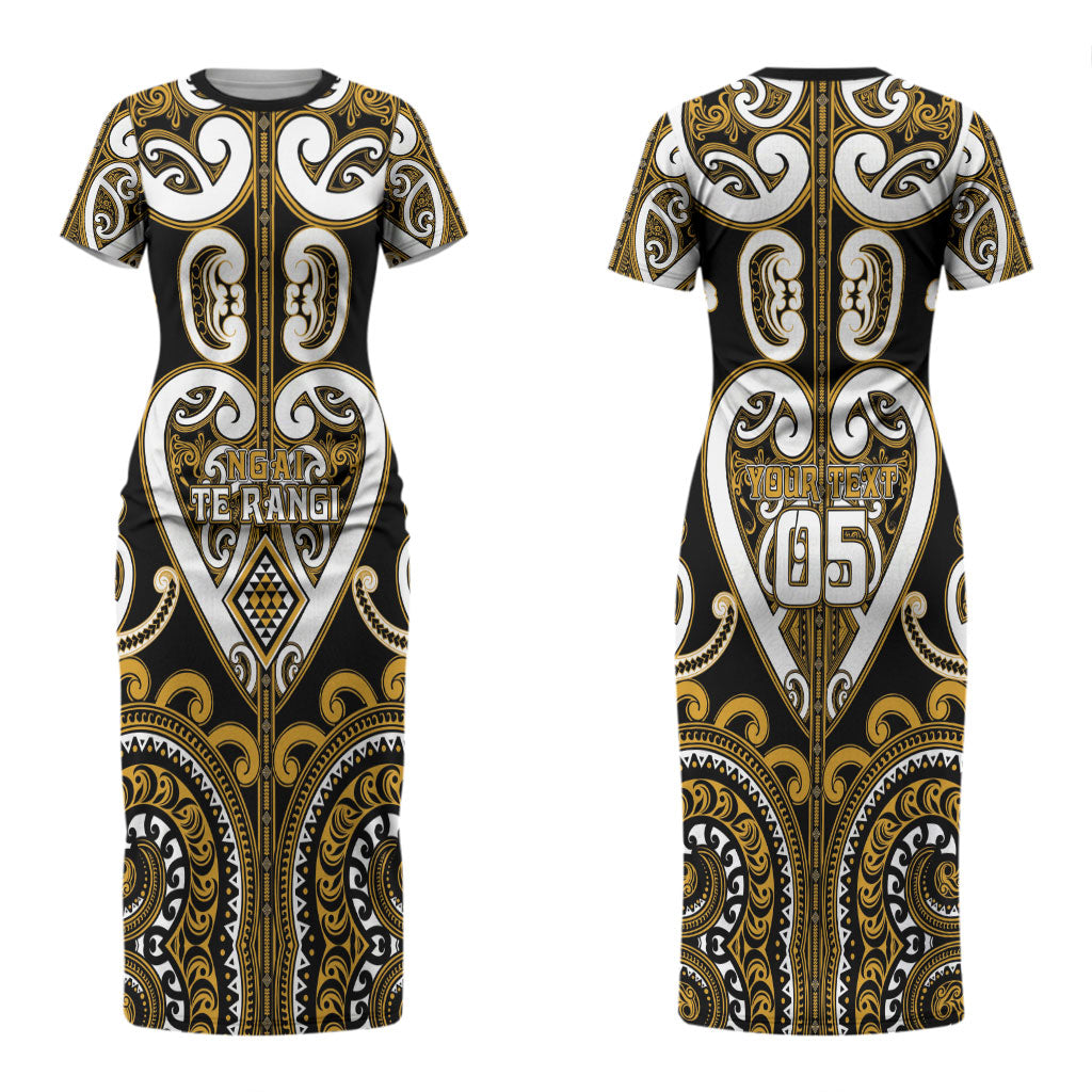Custom Aotearoa Ngai Te Rangi Couples Matching Short Sleeve Bodycon Dress and Hawaiian Shirt Maori Tribal Pattern LT05 - Polynesian Pride