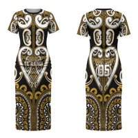 Custom Aotearoa Ngai Te Rangi Couples Matching Short Sleeve Bodycon Dress and Hawaiian Shirt Maori Tribal Pattern LT05 - Polynesian Pride