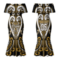 Custom Aotearoa Ngai Te Rangi Family Matching Mermaid Dress and Hawaiian Shirt Maori Tribal Pattern LT05 Mom's Dress Gold - Polynesian Pride