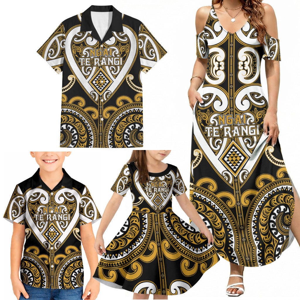 Custom Aotearoa Ngai Te Rangi Family Matching Summer Maxi Dress and Hawaiian Shirt Maori Tribal Pattern LT05 - Polynesian Pride