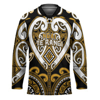 Custom Aotearoa Ngai Te Rangi Hockey Jersey Maori Tribal Pattern LT05 Unisex Gold - Polynesian Pride