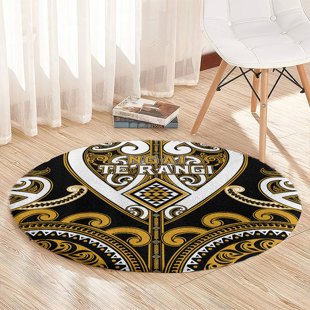 Aotearoa Ngai Te Rangi Round Carpet Maori Tribal Pattern LT05 - Polynesian Pride