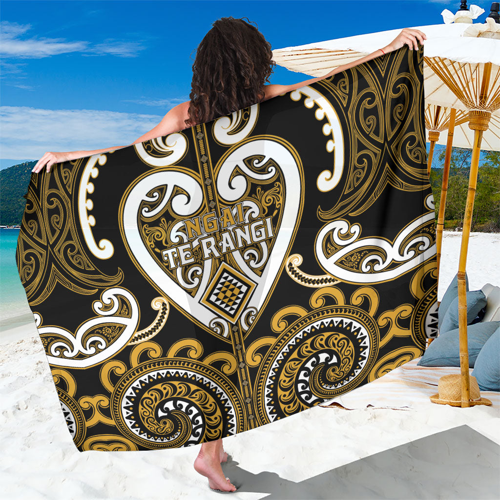 Aotearoa Ngai Te Rangi Sarong Maori Tribal Pattern LT05 One Size 44 x 66 inches Gold - Polynesian Pride
