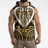 Custom Aotearoa Ngai Te Rangi Sleeveless Hoodie Maori Tribal Pattern LT05 - Polynesian Pride