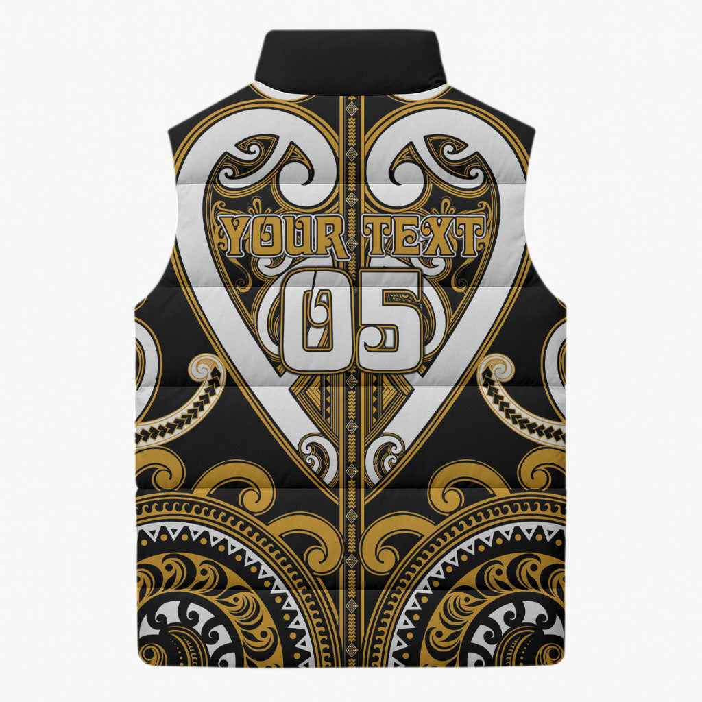 Custom Aotearoa Ngai Te Rangi Sleeveless Puffer Jacket Maori Tribal Pattern LT05 - Polynesian Pride