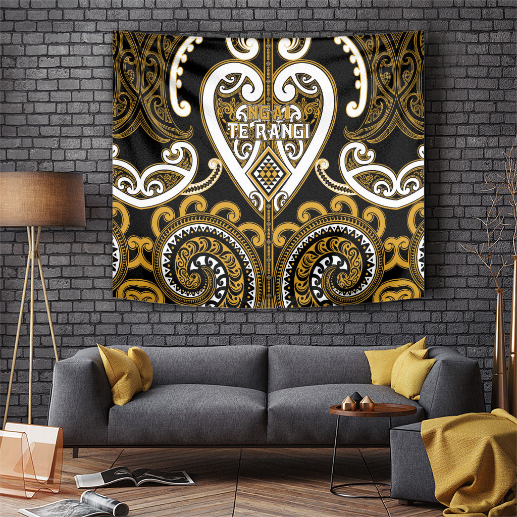 Aotearoa Ngai Te Rangi Tapestry Maori Tribal Pattern LT05 Gold - Polynesian Pride