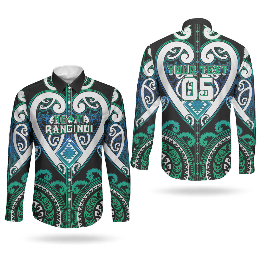Custom Aotearoa Ngati Ranginui Couples Matching Puletasi and Long Sleeve Button Shirt Maori Tribal Pattern LT05 - Polynesian Pride