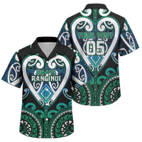 Custom Aotearoa Ngati Ranginui Family Matching Short Sleeve Bodycon Dress and Hawaiian Shirt Maori Tribal Pattern LT05 Son's Shirt Cyan - Polynesian Pride