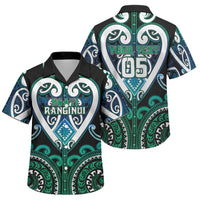 Custom Aotearoa Ngati Ranginui Family Matching Tank Maxi Dress and Hawaiian Shirt Maori Tribal Pattern LT05 Son's Shirt Cyan - Polynesian Pride