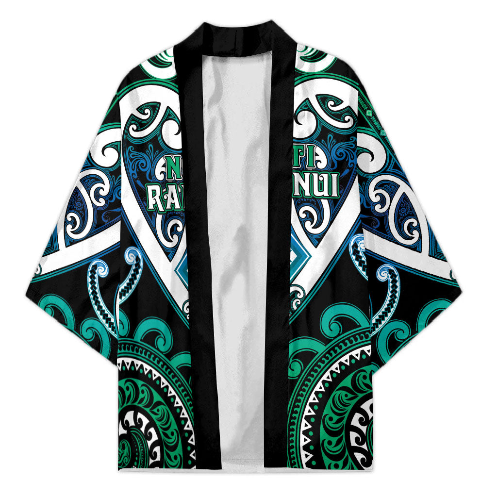 Custom Aotearoa Ngati Ranginui Kimono Maori Tribal Pattern LT05 Unisex Cyan - Polynesian Pride
