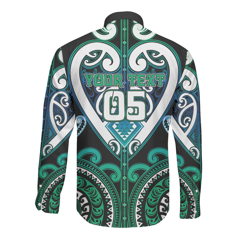 Custom Aotearoa Ngati Ranginui Long Sleeve Button Shirt Maori Tribal Pattern LT05 - Polynesian Pride