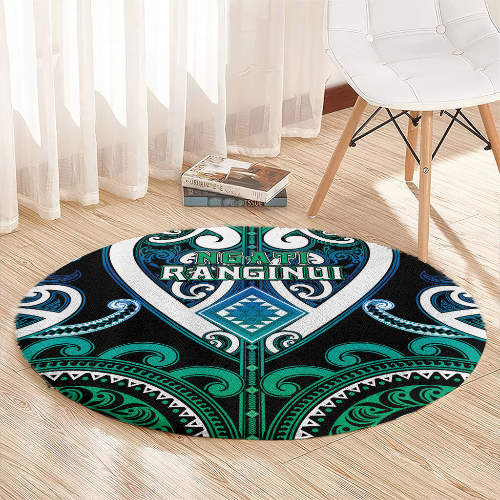 Aotearoa Ngati Ranginui Round Carpet Maori Tribal Pattern LT05 - Polynesian Pride