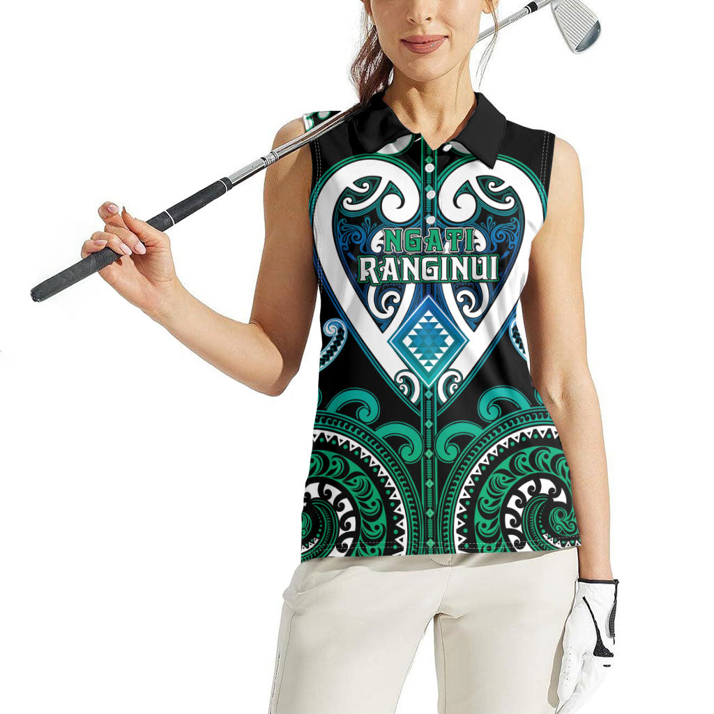 Custom Aotearoa Ngati Ranginui Women Sleeveless Polo Shirt Maori Tribal Pattern LT05 - Polynesian Pride