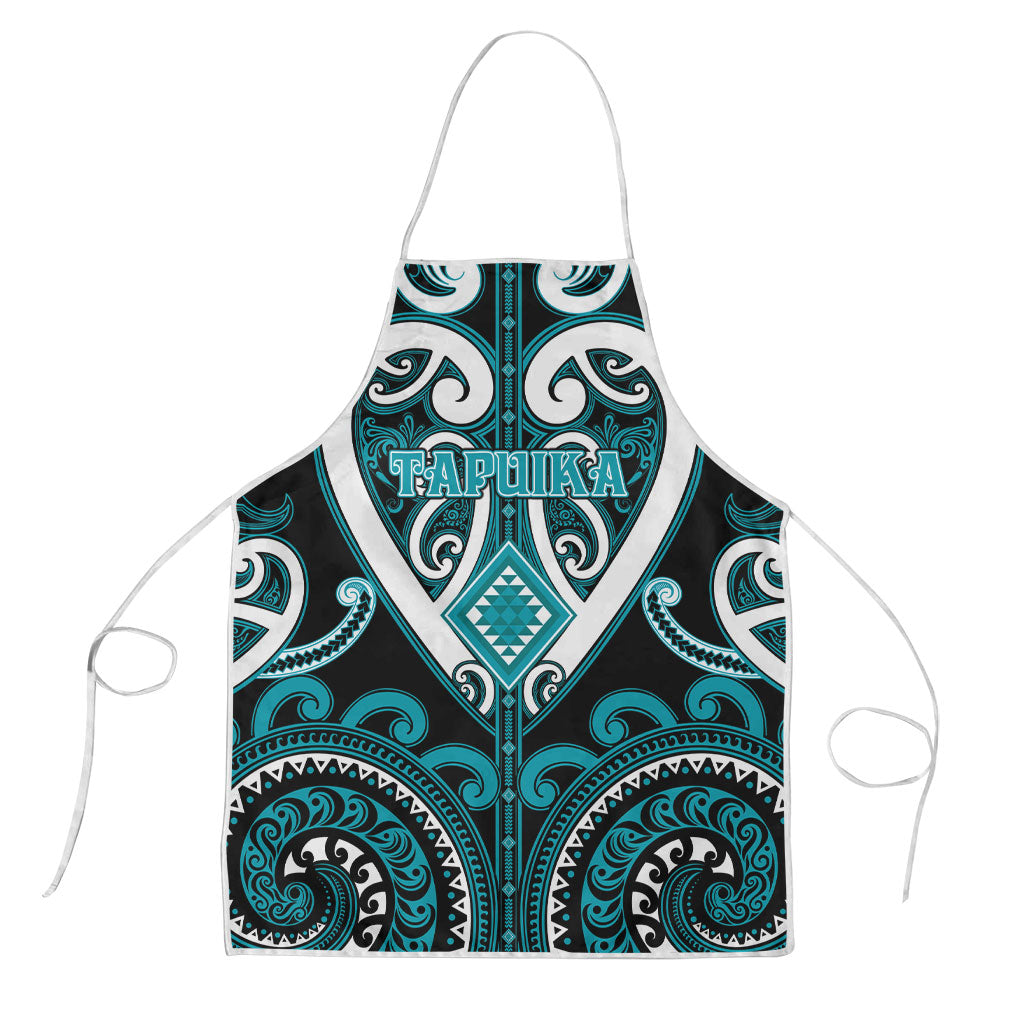 Aotearoa Tapuika Apron Maori Tribal Pattern LT05 Teal - Polynesian Pride