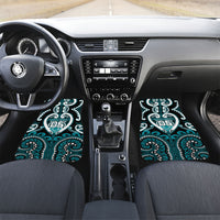 Custom Aotearoa Tapuika Car Mats Maori Tribal Pattern LT05 Set 2pcs - Front Teal - Polynesian Pride