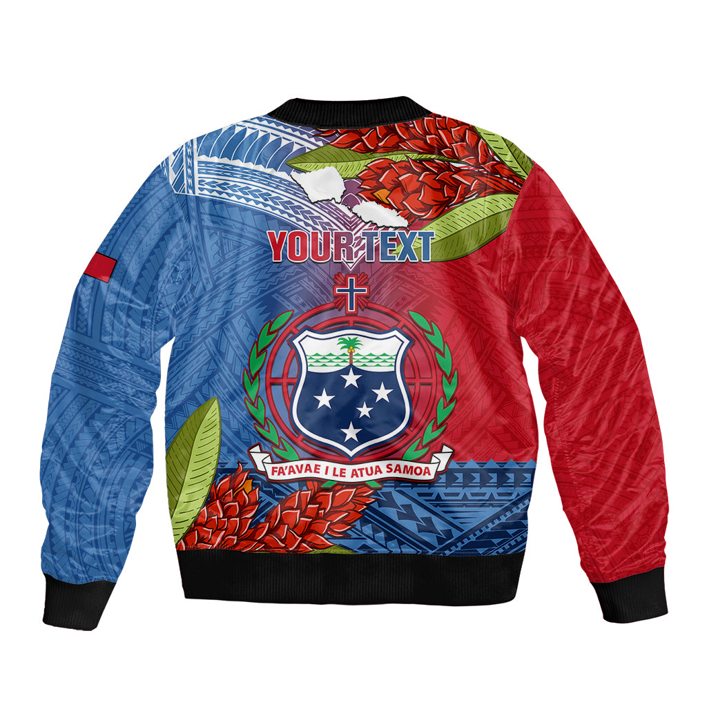 Personalized Samoa Sleeve Zip Bomber Jacket Teuila Torch Ginger Mix Polynesian Tribal LT05 - Polynesian Pride