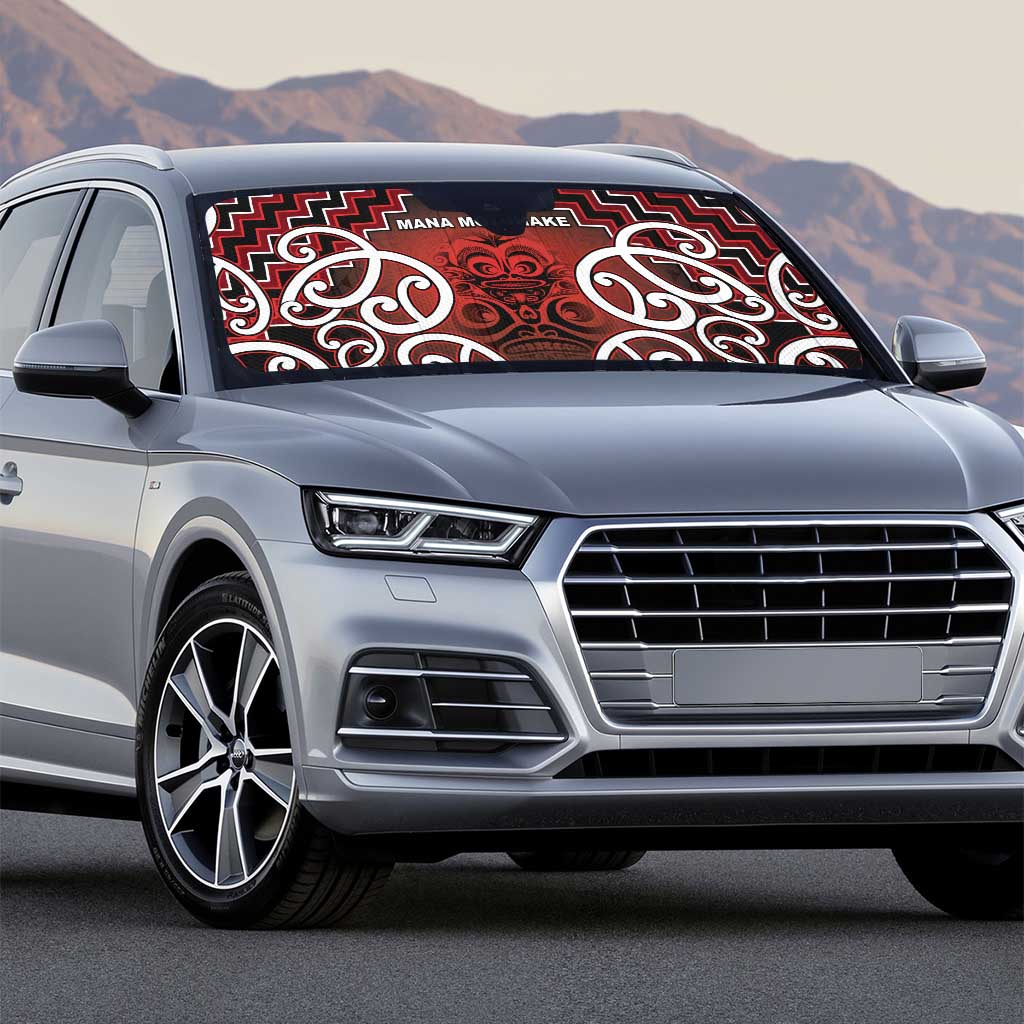Aotearoa Mana Motuhake Auto Sun Shade Poutama With Maori Pattern - Polynesian Pride