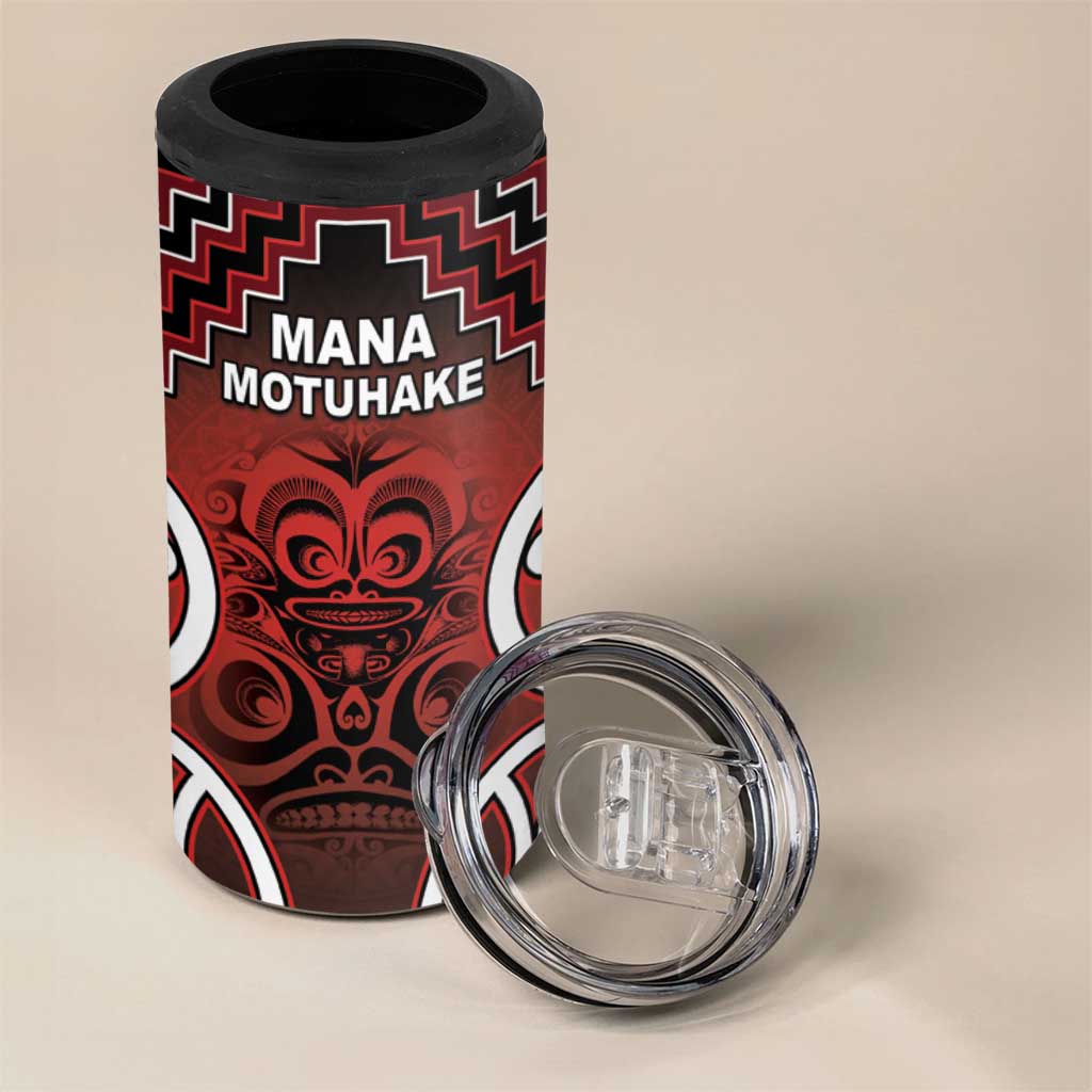 Personalised Aotearoa Mana Motuhake 4 in 1 Can Cooler Tumbler Poutama With Maori Pattern - Polynesian Pride