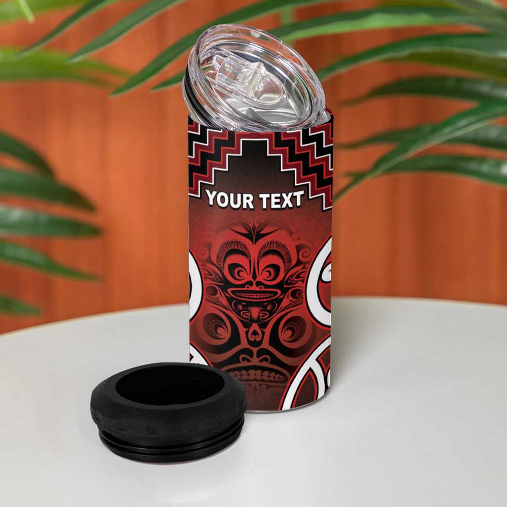 Personalised Aotearoa Mana Motuhake 4 in 1 Can Cooler Tumbler Poutama With Maori Pattern - Polynesian Pride