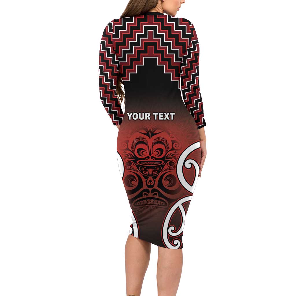Personalised Aotearoa Mana Motuhake Family Matching Long Sleeve Bodycon Dress and Hawaiian Shirt Poutama With Maori Pattern - Polynesian Pride