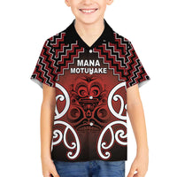 Personalised Aotearoa Mana Motuhake Family Matching Off The Shoulder Long Sleeve Dress and Hawaiian Shirt Poutama With Maori Pattern - Polynesian Pride