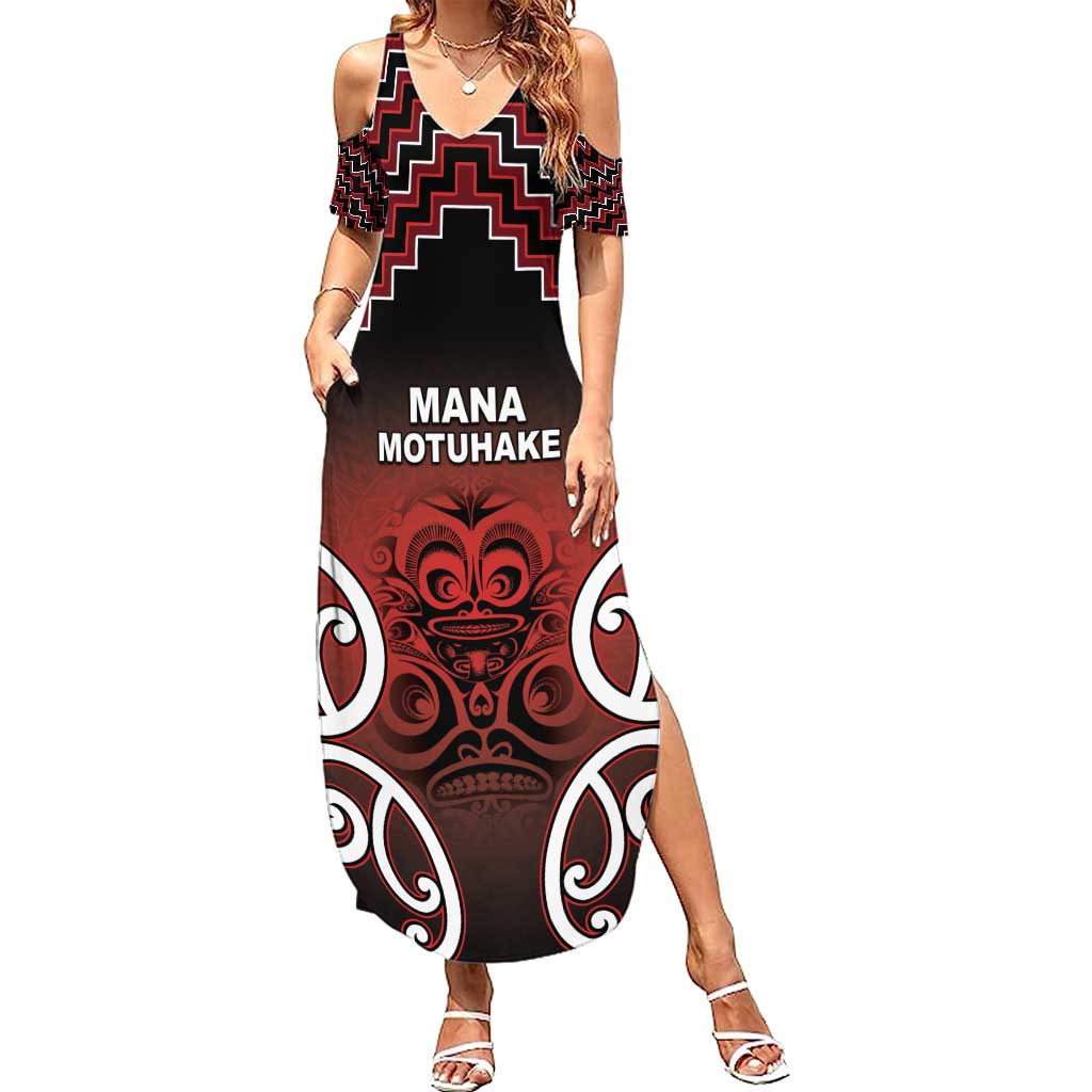 Personalised Aotearoa Mana Motuhake Family Matching Summer Maxi Dress and Hawaiian Shirt Poutama With Maori Pattern - Polynesian Pride