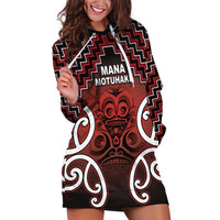 Personalised Aotearoa Mana Motuhake Hoodie Dress Poutama With Maori Pattern - Polynesian Pride