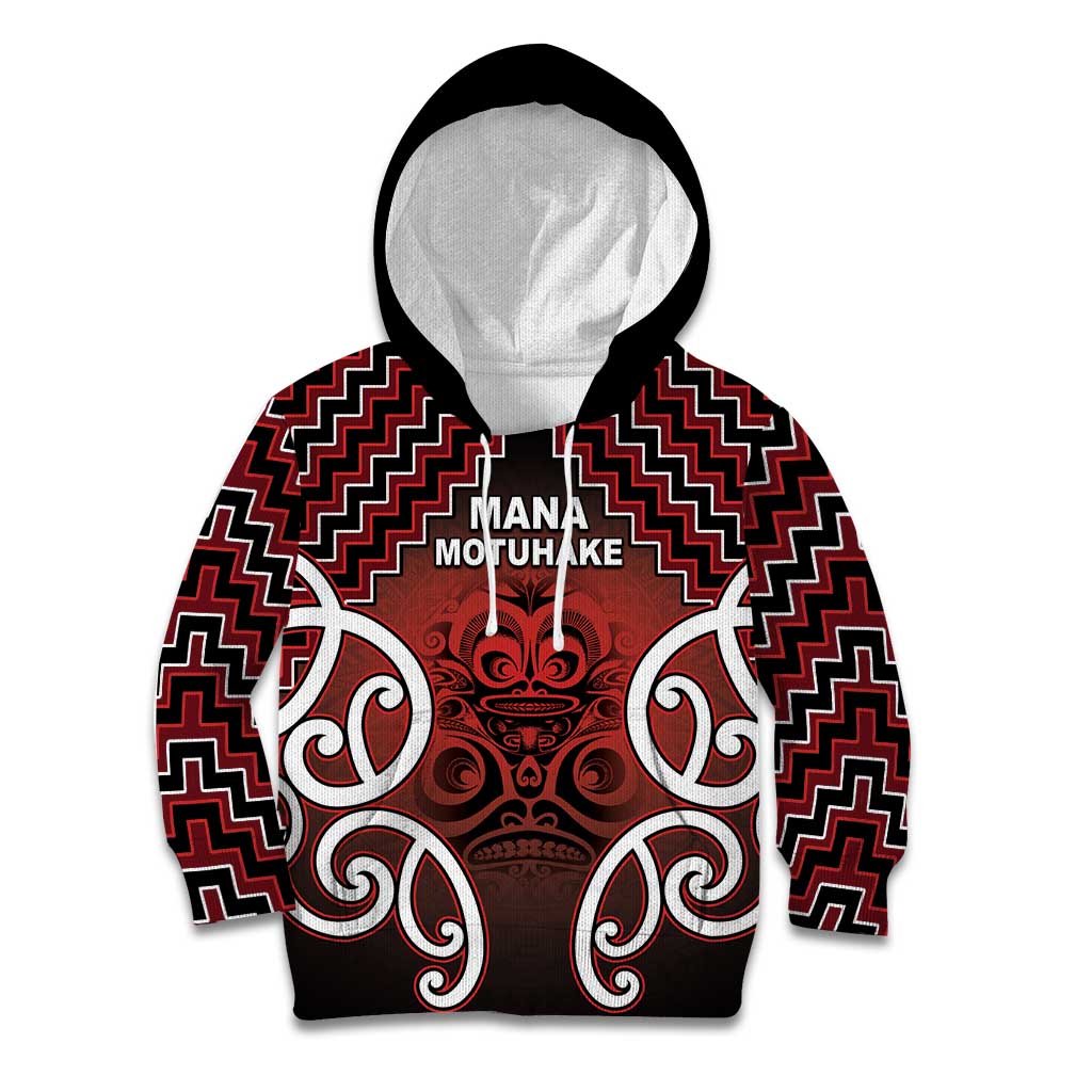 Personalised Aotearoa Mana Motuhake Kid Hoodie Poutama With Maori Pattern - Polynesian Pride