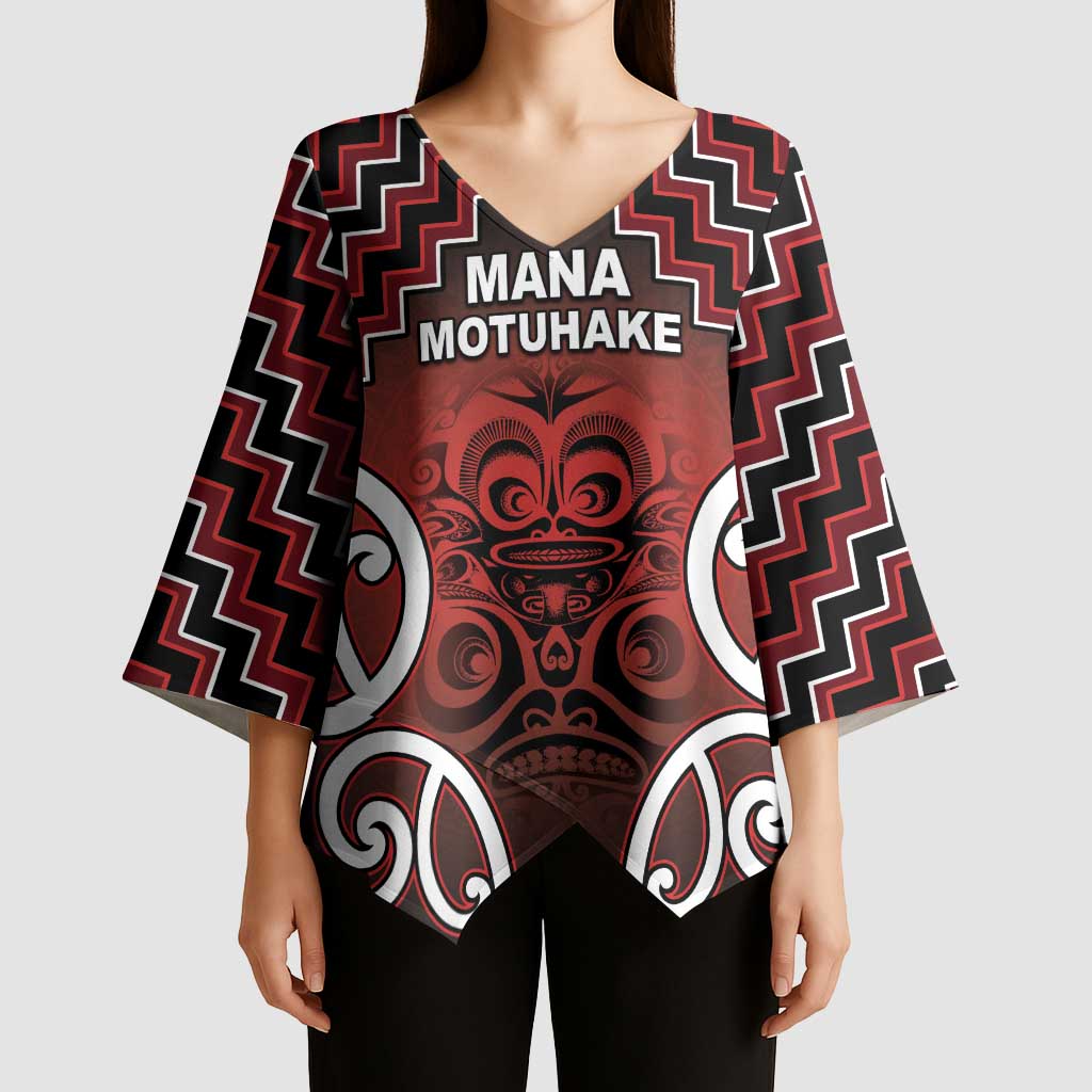 Personalised Aotearoa Mana Motuhake Kimono Sleeve Blouse Poutama With Maori Pattern - Polynesian Pride