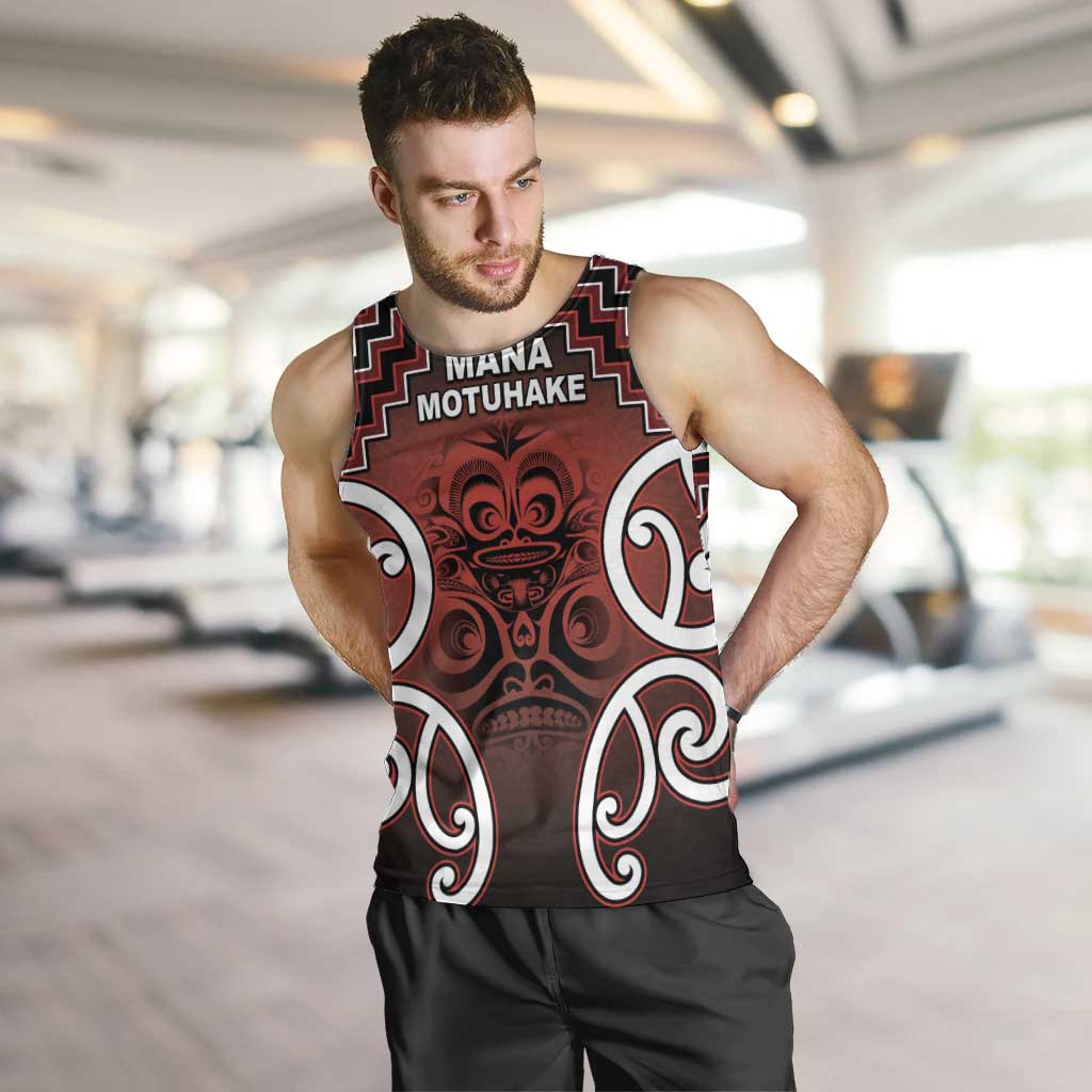 Personalised Aotearoa Mana Motuhake Men Tank Top Poutama With Maori Pattern - Polynesian Pride