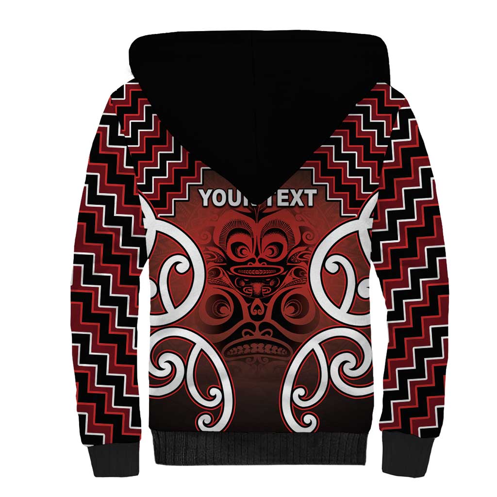 Personalised Aotearoa Mana Motuhake Sherpa Hoodie Poutama With Maori Pattern - Polynesian Pride