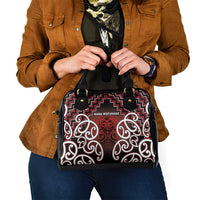 Aotearoa Mana Motuhake Shoulder Handbag Poutama With Maori Pattern - Polynesian Pride