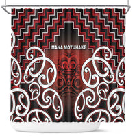 Aotearoa Mana Motuhake Shower Curtain Poutama With Maori Pattern - Polynesian Pride