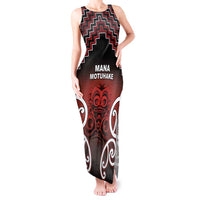 Personalised Aotearoa Mana Motuhake Tank Maxi Dress Poutama With Maori Pattern - Polynesian Pride