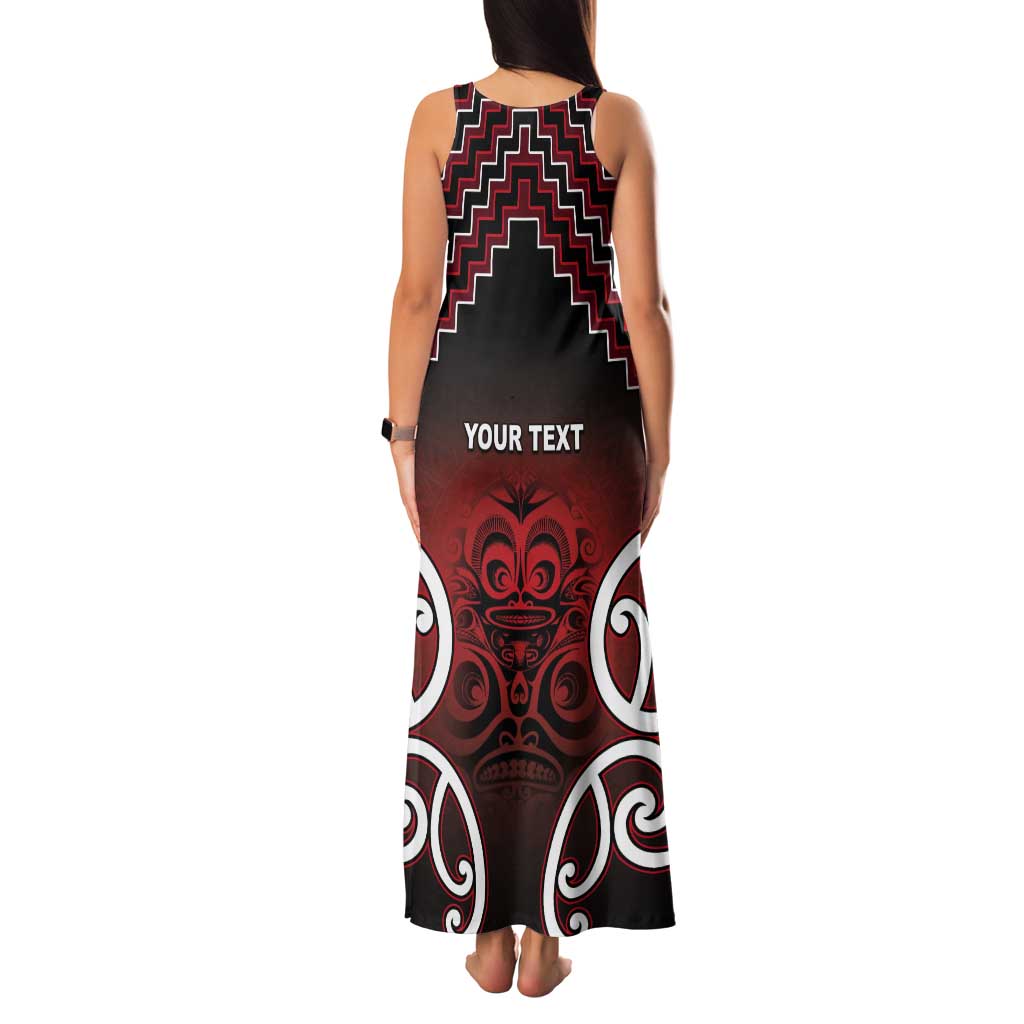 Personalised Aotearoa Mana Motuhake Tank Maxi Dress Poutama With Maori Pattern - Polynesian Pride
