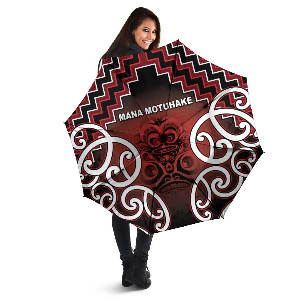 Aotearoa Mana Motuhake Umbrella Poutama With Maori Pattern - Polynesian Pride
