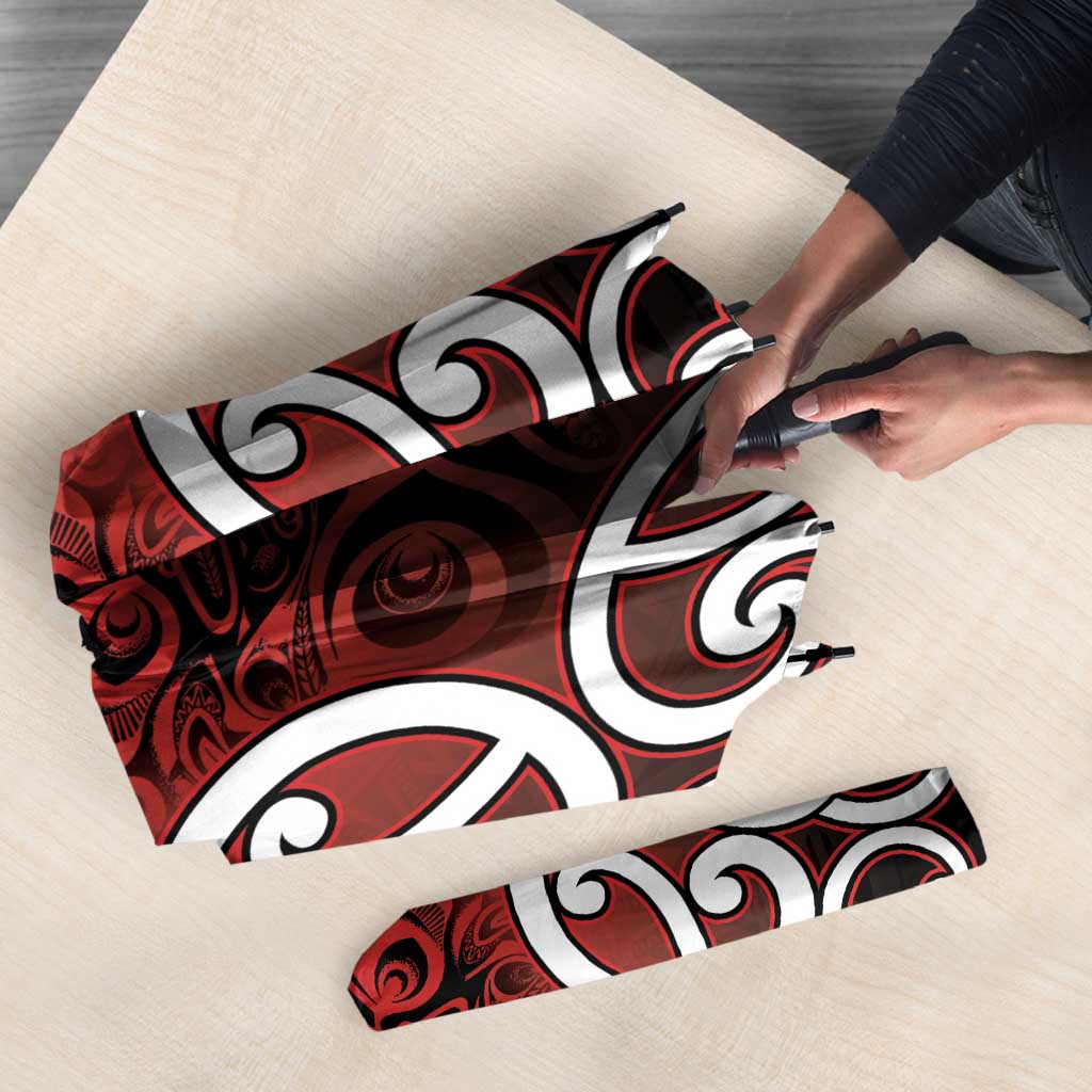 Aotearoa Mana Motuhake Umbrella Poutama With Maori Pattern - Polynesian Pride