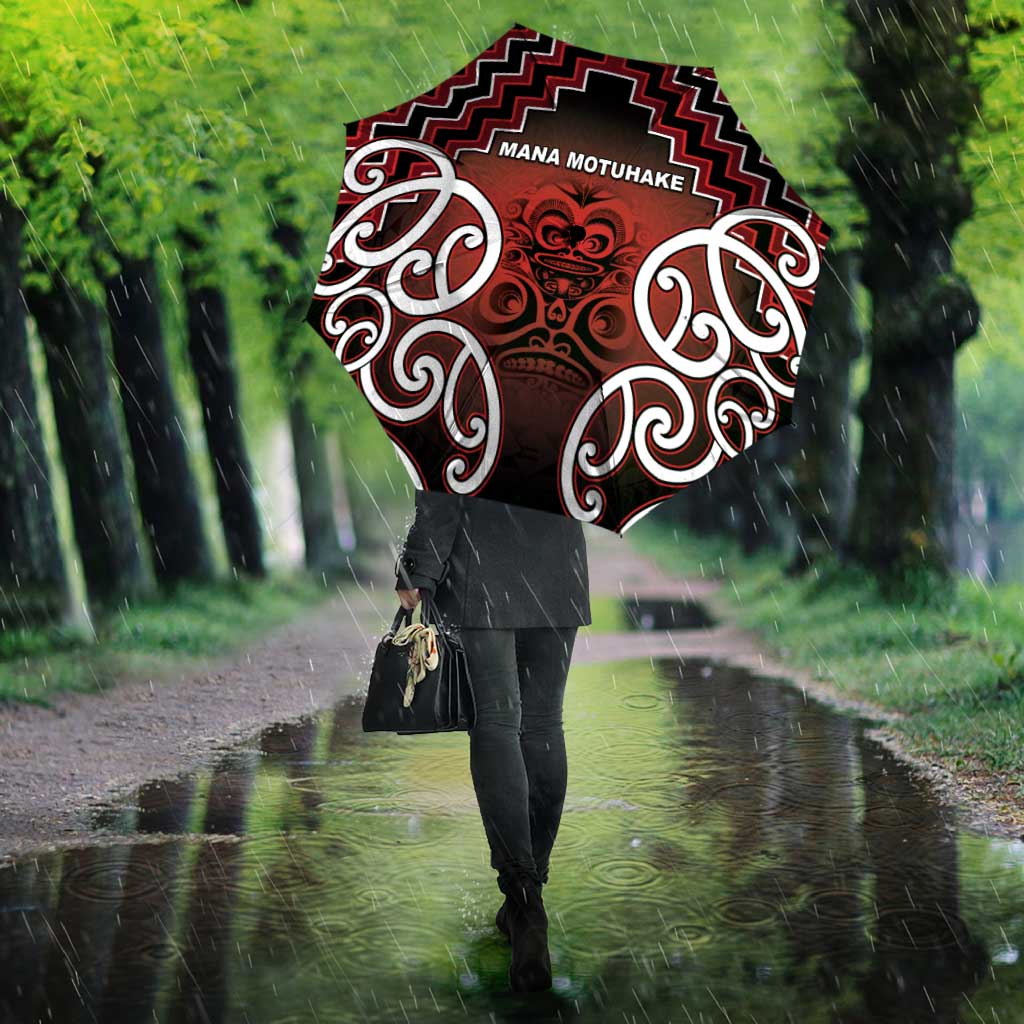 Aotearoa Mana Motuhake Umbrella Poutama With Maori Pattern - Polynesian Pride