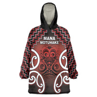 Personalised Aotearoa Mana Motuhake Wearable Blanket Hoodie Poutama With Maori Pattern - Polynesian Pride