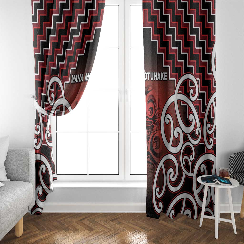 Aotearoa Mana Motuhake Window Curtain Poutama With Maori Pattern - Polynesian Pride