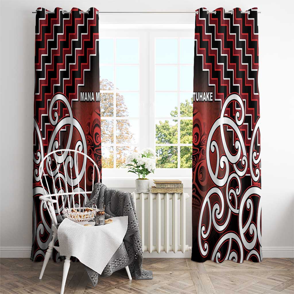 Aotearoa Mana Motuhake Window Curtain Poutama With Maori Pattern - Polynesian Pride