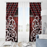 Aotearoa Mana Motuhake Window Curtain Poutama With Maori Pattern - Polynesian Pride