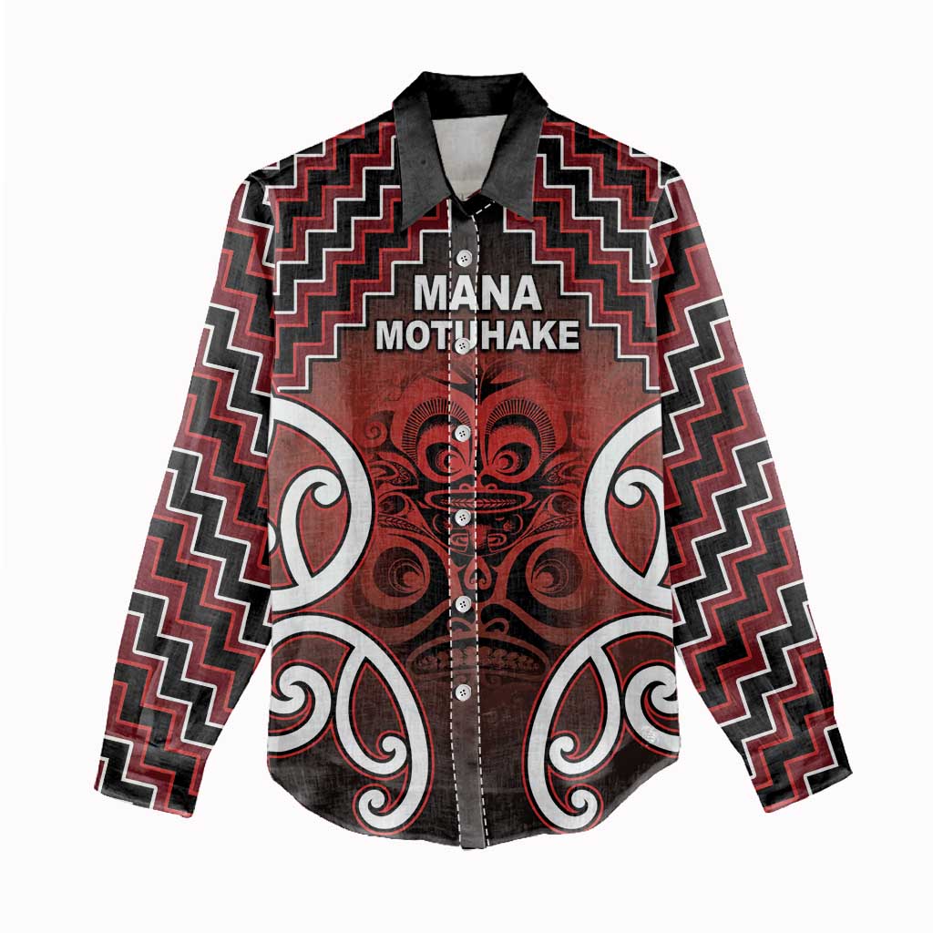 Personalised Aotearoa Mana Motuhake Women Casual Shirt Poutama With Maori Pattern - Polynesian Pride