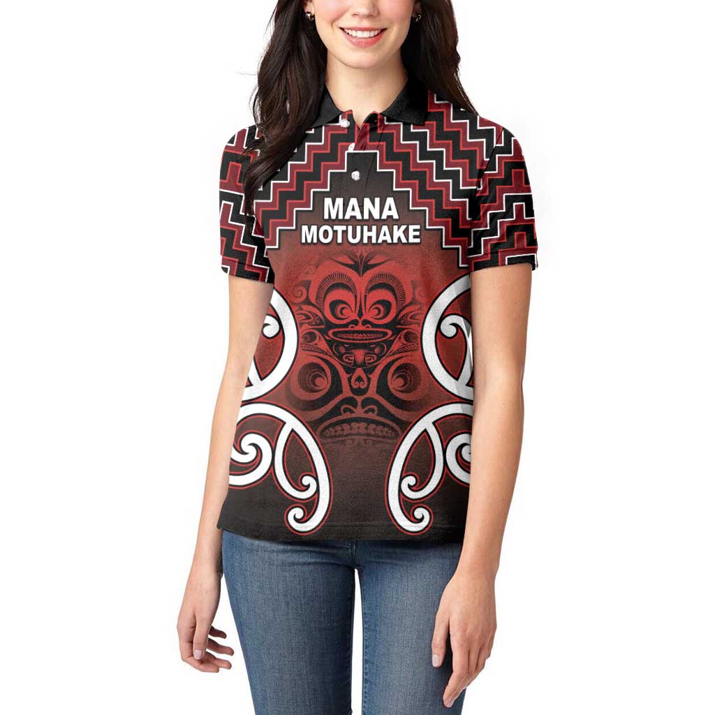 Personalised Aotearoa Mana Motuhake Women Polo Shirt Poutama With Maori Pattern - Polynesian Pride