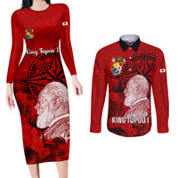 tonga-king-tupou-i-day-couples-matching-long-sleeve-bodycon-dress-and-long-sleeve-button-shirts-tropical-flowers-with-ngatu-pattern